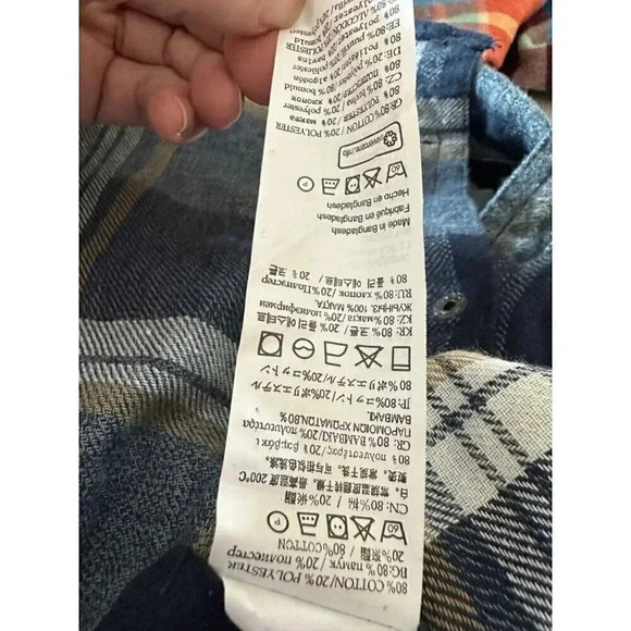 Burnside Shirt Men's Large Blue Plaid Flannel Button Front Patch dirtlabs Adult - Picture 13 of 16